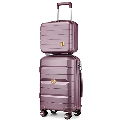 Somago 20" Carry On Luggage and 14" Mini Cosmetic Cases Travel YKK Zipper New