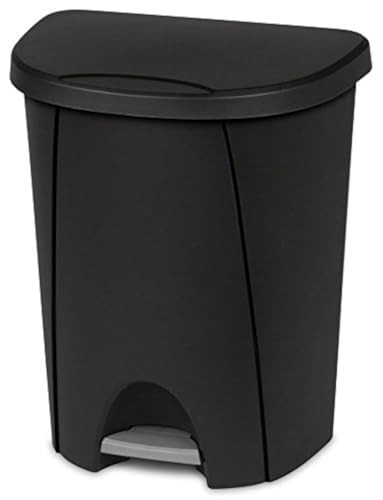 STERILITE 10949004 Step Can, Black, 6.6 Gallon New