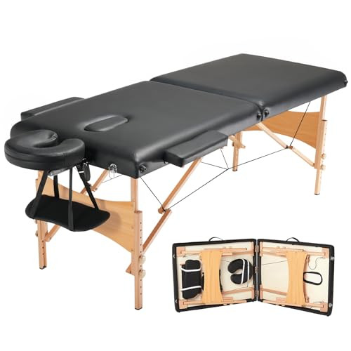 VEVOR Portable Massage Table 28" W, 2 Folding Lightweight Massage Table New