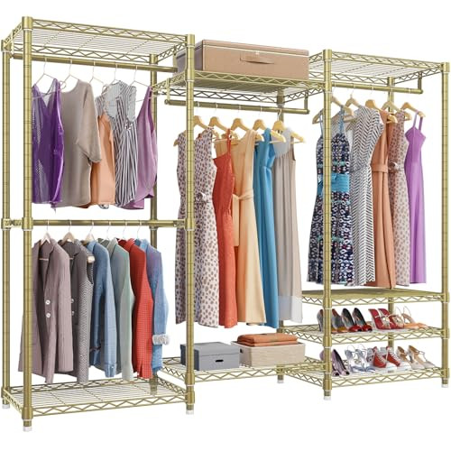 VIPEK V5 Heavy Duty Clothes Rack Freestanding Modular Closet System - Gold
