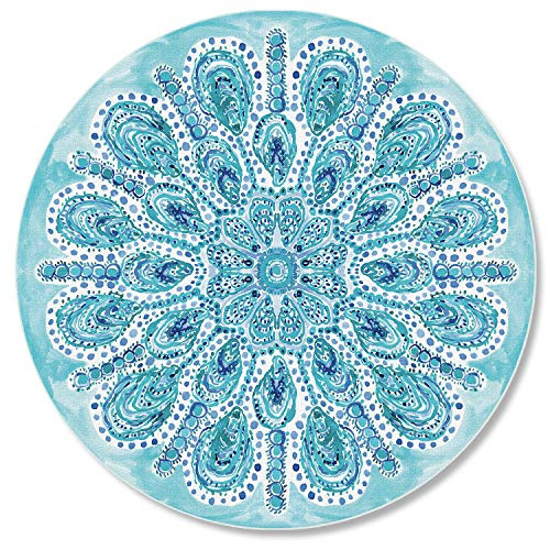 CounterArt Ocean Fantasy 4mm Heat Tolerant Round Tempered Cutting Board 16" New