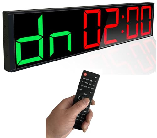 ETEBRG 26'' Huge Home Gym Workout Timers Digital Wall Clock (Green & Red) New