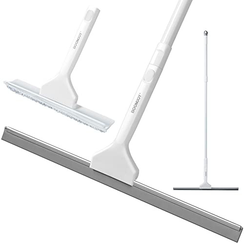 BOOMJOY Floor Squeegee 22" Squeegee 11" Microfiber Scrubber Long Telescopic