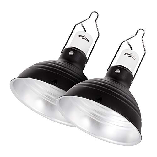 REPTI ZOO 2 Packs 8.2in Waved Pattern Aluminum Reptile Lamp Cap Lamp Fixture New