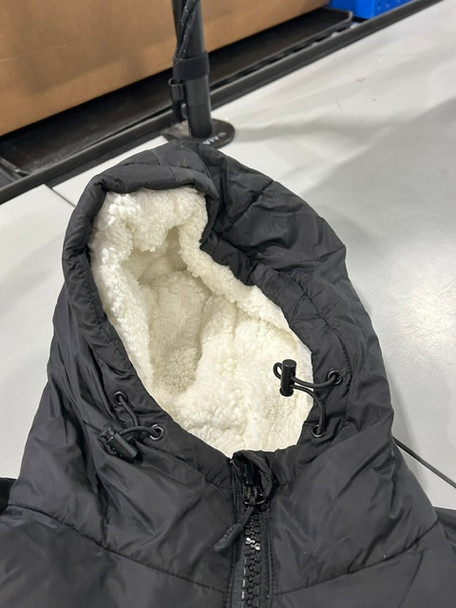 REEBOK HOODED WINTER PUFFER JACKET - SIZE: MEN L WOMEN L - WHITE/BLACK