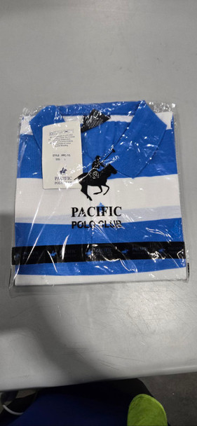 PACIFIC CLUB POLO T-SHIRT - SIZE: MEN L - BLUE New