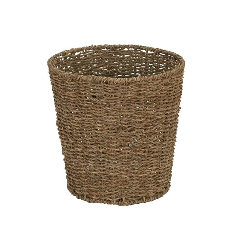 Household Essentials Seagrass Wicker Waste Basket Handwoven Fibers B003ZYDALO New