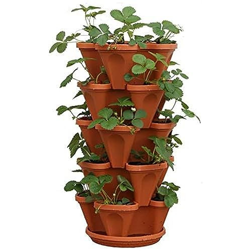 Mr. Stacky 5-Tier Strawberry Planter Pot, 5 Pots New