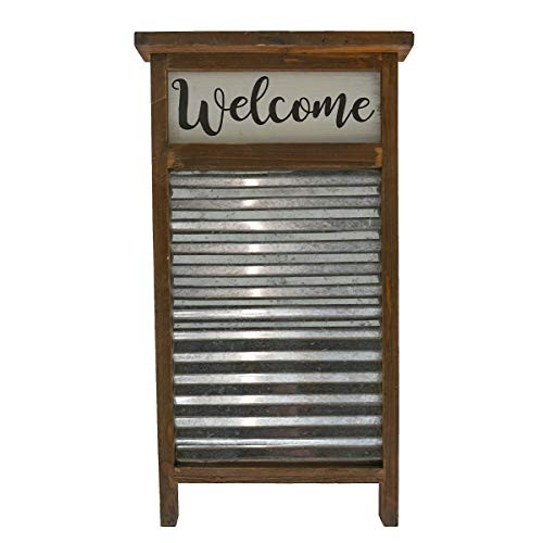 Mission Gallery Large Country Chic 24"x13" Galvanized Metal and Wood Decor New