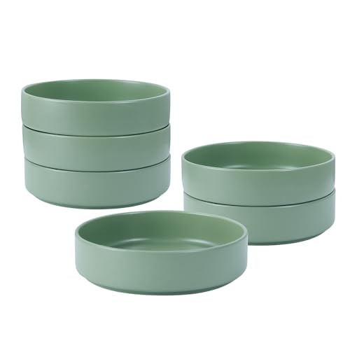 Stone Lain Stella Pasta Bowl 6-Piece Set, Round, Porcelain, Honeydew New