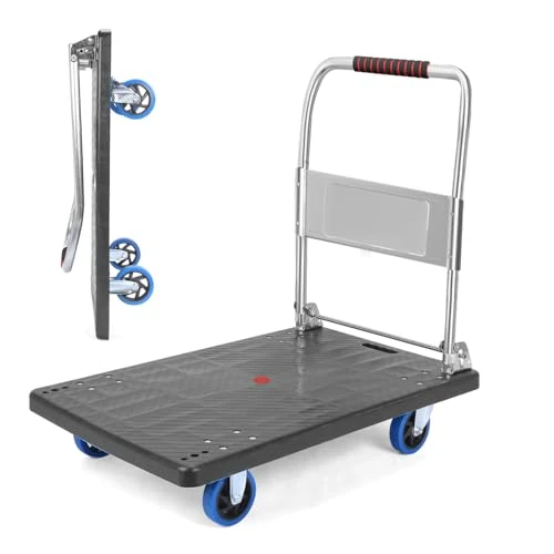 Timati Foldable Platform Truck with 1200lb Weight Capacity and 360 Degree Swivel New