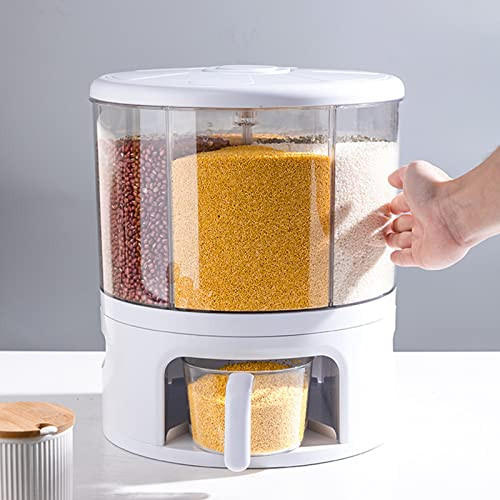 PIOJNYEN Grain Dispenser 24lb Rice Storage Container B0BBLV2F4X - Black New