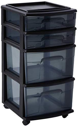Home Products International 4 Drawer Cart Medium Black B00KS7ELPU - NEW New