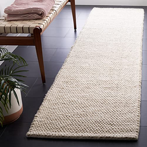 SAFAVIEH Natura Wool Runner Rug 2x11 Coastal Pebble Beige & Ivory NAT425B New