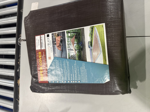 SUPER COVER TARP COVER HEAVY DUTY (20MIL) 12X16 - BLACK/BROWN