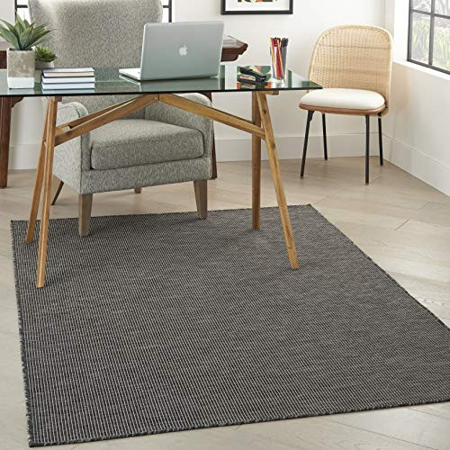 Nourison Home Positano Charcoal 4' x 6' Area Rug Easy Clean Non Shedding