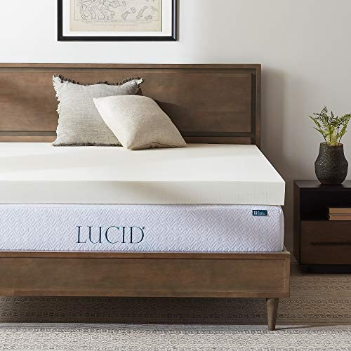 LUCID Topper 2 Inch Ventilated Memory Foam Mattress, King New