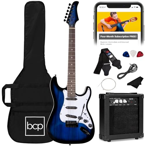 Best Choice 39" Full Size Beginner Electric Guitar Kit w/Case - Hollywood Blue New