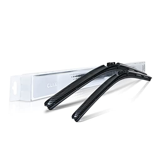 ClixWipers 22" + 22" Black Carbon Fiber Premium Replacement Windshield Wipers New