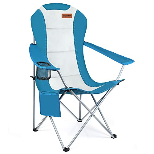RISEPRO Oversized Camping Folding Chair Heavy Duty Support 265 LBS Steel Frame New
