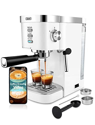 Gevi Espresso Machines 20 Bar with Foaming Milk Frother Wand - Silver New