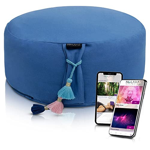 NOLAVA Round Zafu Meditation Cushion 15"x6" Buckwheat-Filled B0B1MMN2YV - NEW New