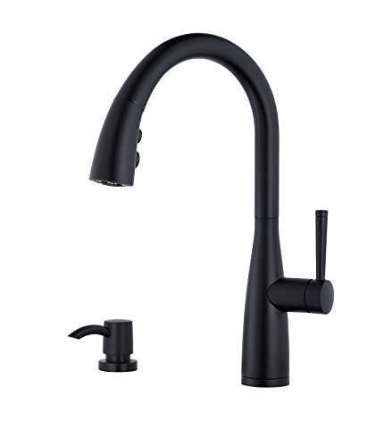 Pfister Raya Kitchen Faucet Pull Down Sprayer Soap Dispenser F5297RYB - Black New