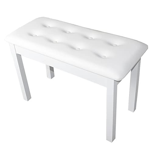 ALIMORDEN PU Leather Cushion Solo Piano Bench Stool Sheet Music Storage -White New