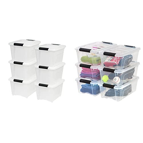 IRIS USA TB-42 12 Quart Box Clear 6 Pack TB-17 19 Quart Box storage - Pearl New