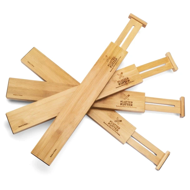 KLUTTER KUTTER BAMBOO DRAWER DIVIDERS - SET OF 4 - NATURAL