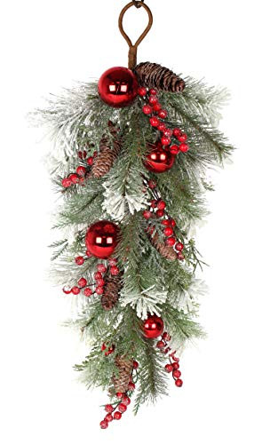 Direct Export 32 Inch Artificial Mixed Pine Christmas Teardrop Swag New