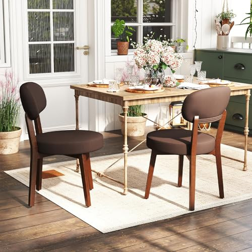 Ckaff Set of 2 Dining Chairs PU Kitchen Chairs Living Room Armchairs B0FNVWJVFK New