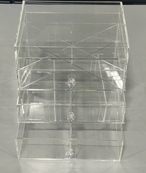 D'ECO ACRYLIC COSMETIC ORGANIZER WITH 3 DRAWERS- CLEAR