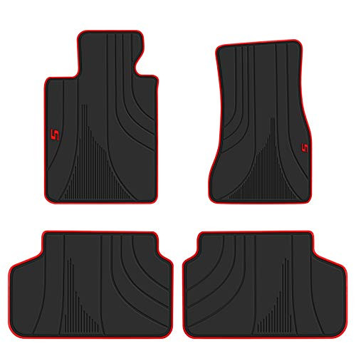 HD-Mart Car Floor Mat Custom Fit for BMW New 5 Series Rubber Black/Red New