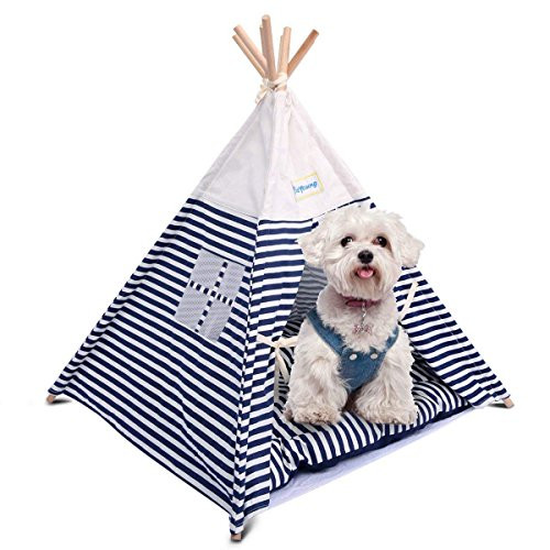 isYoung Pet Tent Bed Pet Teepee House for Cats, Dogs WashableB07FKYCMBF - Navy New