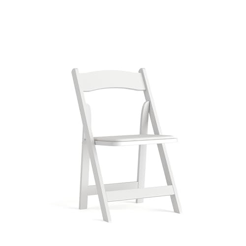 Flash Furniture HERCULES Series White Wood Folding Chair Vinyl Padded Seat