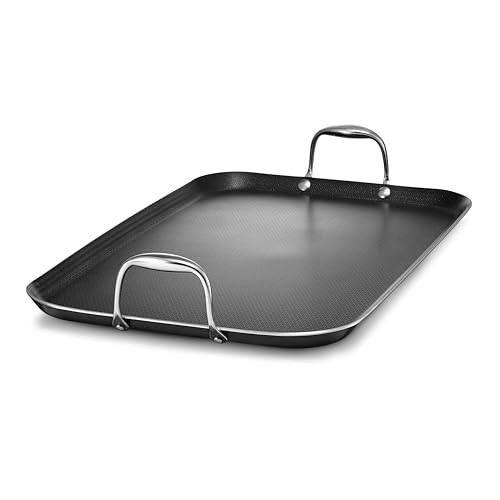 HEXCLAD DOUBLE BURNER HYBRID NONSTICK GRIDDLE PAN BBQ DISHWASHER SAFE 18" New