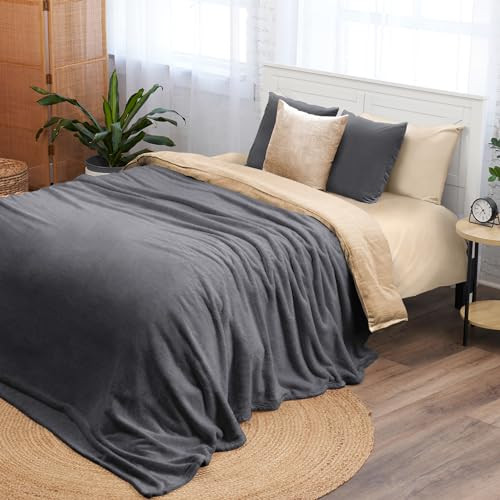 Northwest Ashford Home Cozy Warmwell Blanket Charcoal King Size 108 x 90 New
