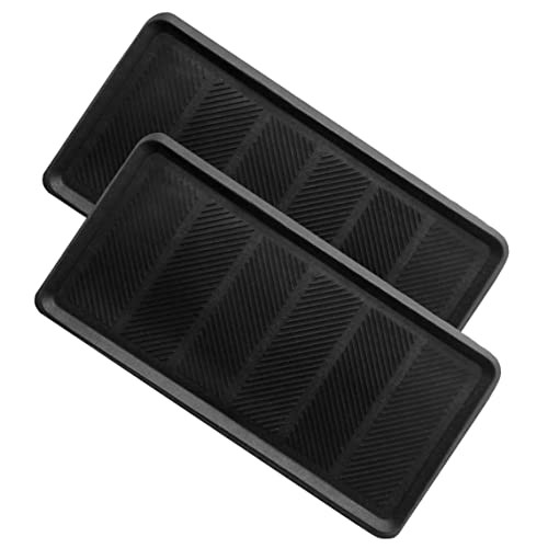 IRONGATE Heavy Duty Big Foot Boot Tray Set 2 100% Rubber Mat 16x32 - Black New