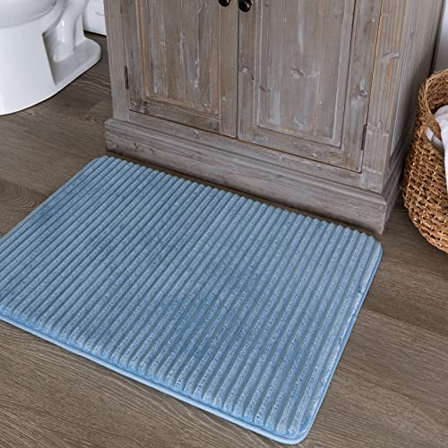 Mohawk Home 20x30" Augusta Bath Mat Sky Blue Non Slip Bathroom Rug - NEW New