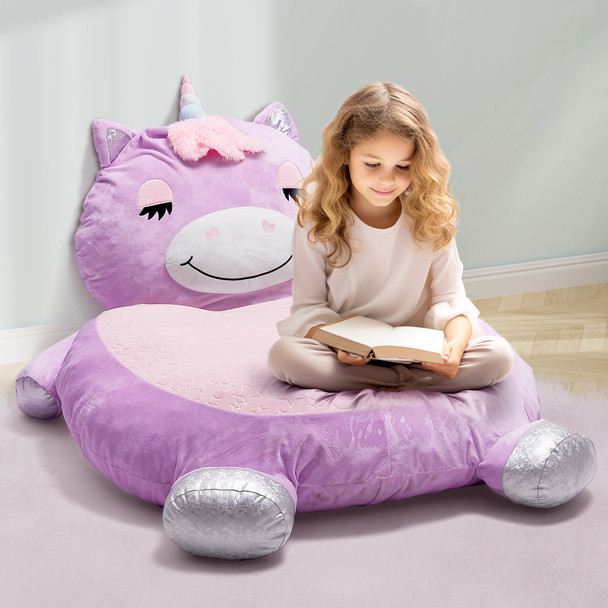 IPLAY ILEARN UNICORN KIDS FLOOR CUSHION - PURPLE New
