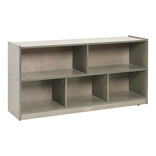 ECR4Kids 5-COMPARTMENT MOBILE STORAGE CABINET, 24IN, GREY WASH - ELR-0419-GW New