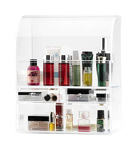 Large Cosmetic Makeup Organizer with Drawers and Dustproof Lid B08GSKWGTH New