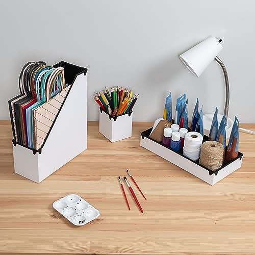 Honey-Can-Do 6-Piece Faux Leather Desk Organization Set, White OFC-09459 White New