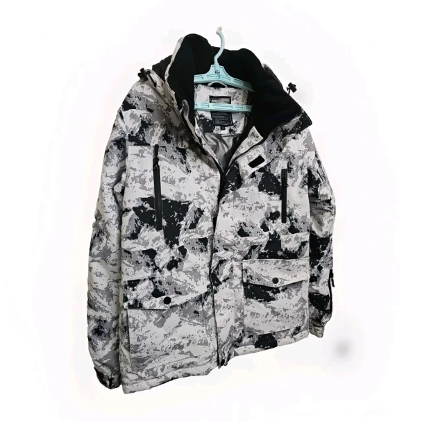 RIVIYELE SNOW SKI JACKET WINTER SPORT WINDPROOF SIZE: XS - BLACK GRAY WHITE