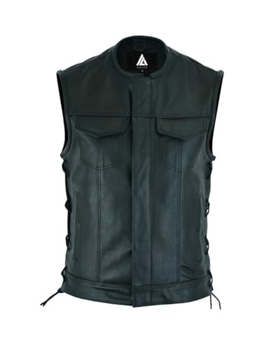 ARIAN MEN'S SOA CLASSIC LEATHER VEST - SIZE: MEN 2XL - BLACK New