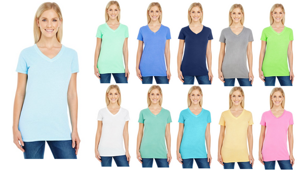 230B ThreadFast Ladies Pigment-Dye Short-Sleeve V-Neck New 230B ThreadFast Ladies Pigment-Dye Short-Sleeve V-Neck New