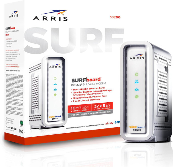 Arris SURFboard SB8200 DOCSIS 3.1 Cable Modem - WHITE