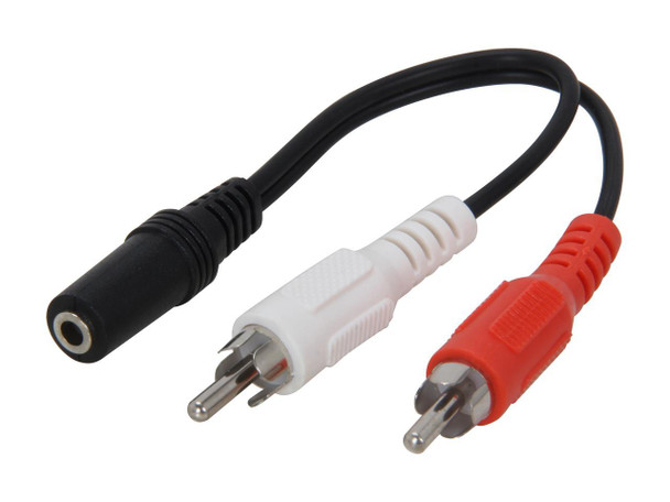 C2G 40424 6in Value Series One 3.5mm Stereo Female To Two RCA Stereo Male