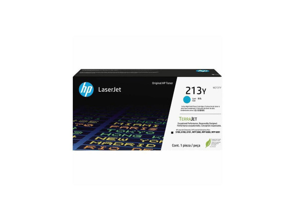 HP 213Y Extra High Yield Cyan Original LaserJet Toner Cartridge, ~12,000 pages,